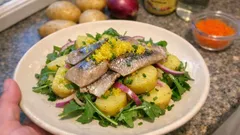 Herring and potato salad with yuzu tobiko – a light lunch with a restaurant finish