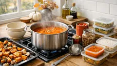 Roasted squash and tomato soup for cosy UK autumn lunches