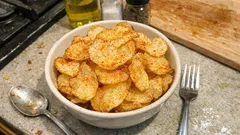 Crispy oven-baked chips with a fluffy centre – the cornflour trick that works