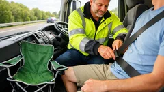 Why you should never use makeshift seating in a lorry cab on UK roads